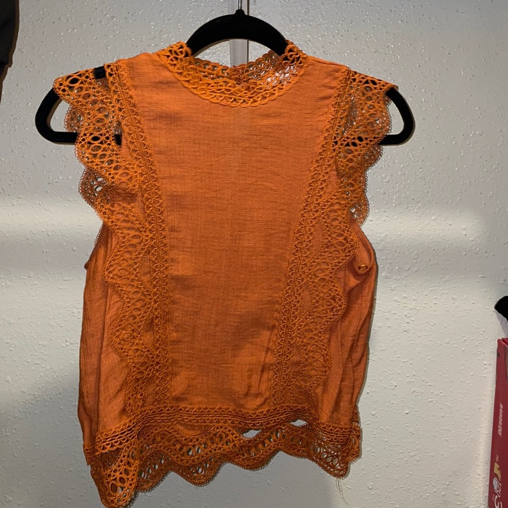 Haute Monde Burnt Orange Bohemian Top